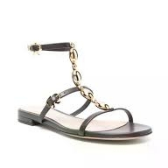 Gianvito Rossi , EU 38,Elegant Black and Gold Women's Sandals - Picture 1 of 6